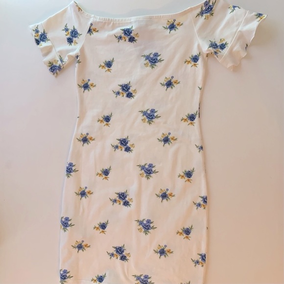 Forever 21 Floral Dress Off White Summer Sheath Ruffle Short Sleeves Sz S NWT - Picture 5 of 10